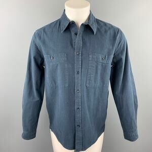 LEVI'S MADE & CRAFTED Size M Navy Embroidery Cotton Long Sleeve Shirt